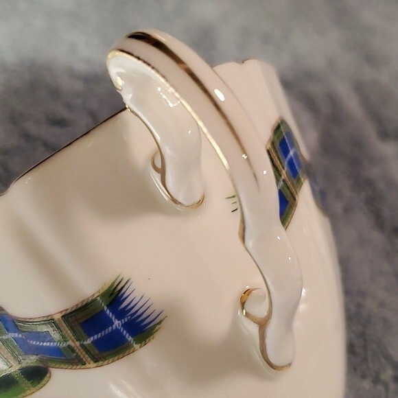 Adderley Tea Cup Nova Scotia Tartan - no saucer VTG Green Blue Tartan Ribbon - Picture 8 of 9